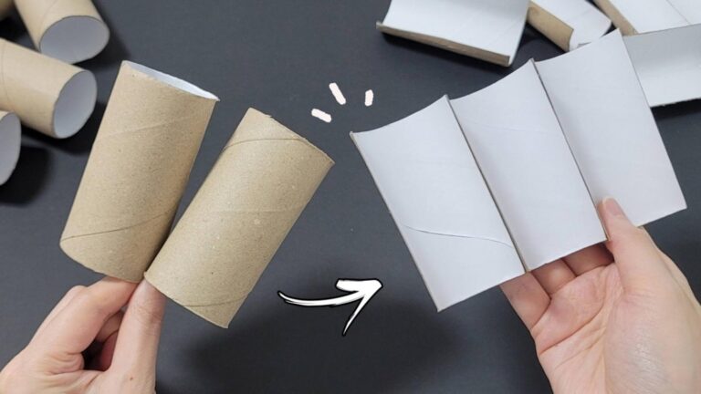 Ein alter Trick verwandelt leere Toilettenrollen in stylische Aufbewahrungskörbe…