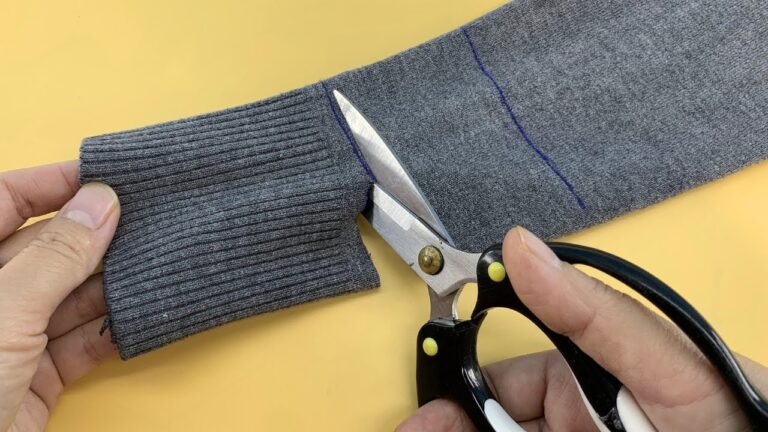 5 einfache Schritte, um zu lange Pulloverwangen schnell selbst zu kürzen
