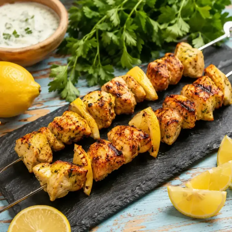 Zitronenmarinierte Hähnchenspieße: Einfache, zarte und köstliche Rezeptidee