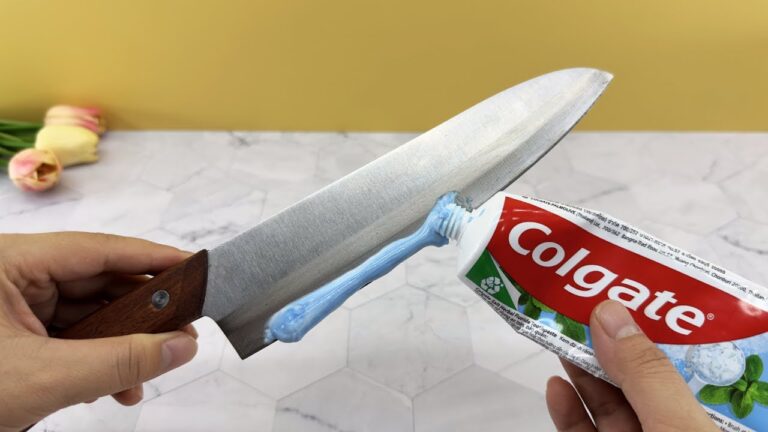 5 erstaunliche Tricks mit Zahnpasta für ein glänzendes Kochmesser