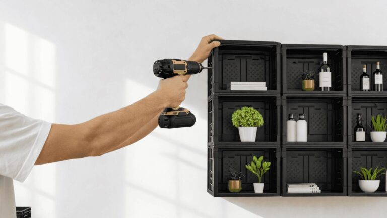 5 kreative Ideen, wie du Plastikboxen in ein praktisches Regal verwandelst