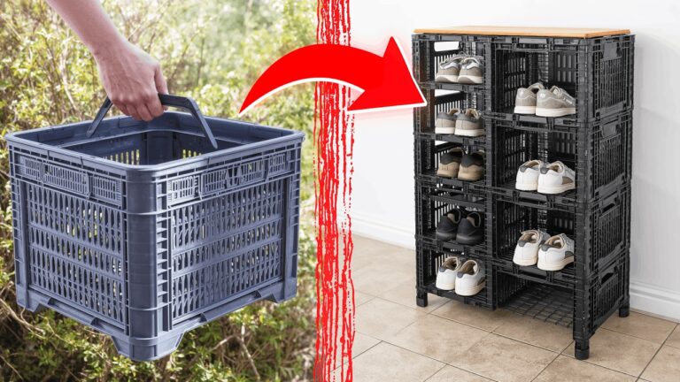 2 Minuten für ein geniales Regalsystem aus alten Plastikboxen entdecken!
