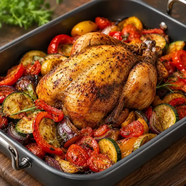 Saftiges Ofenhuhn mit buntem Sommergemüse – Einfache Familienrezept