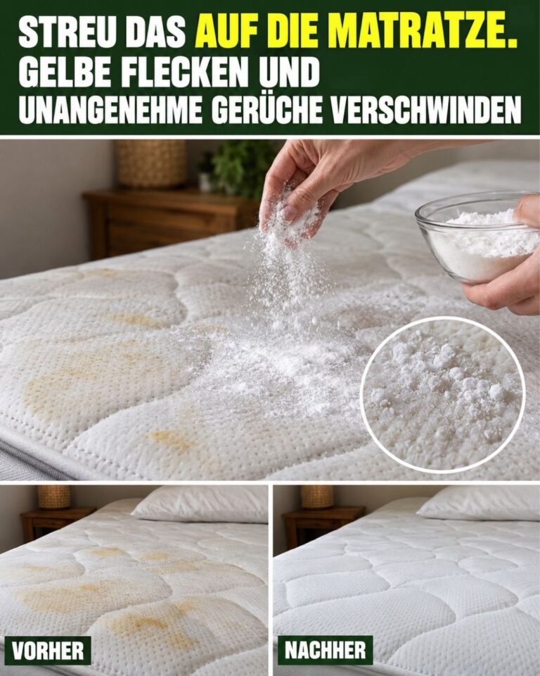 Streu das auf die Matratze. Gelbe Flecken und unangenehme Gerüche verschwinden