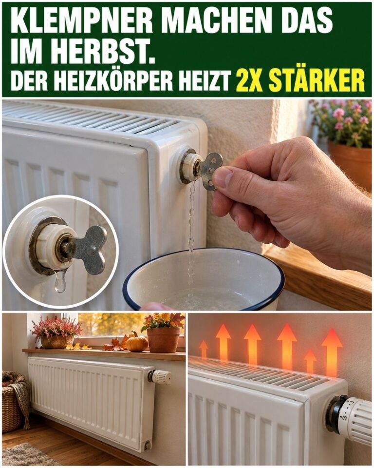 Klempner machen das im Herbst. Der Heizkörper heizt 2x stärker