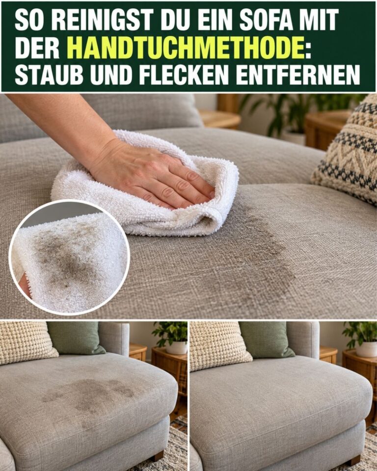 So reinigst du ein Sofa mit der Handtuchmethode: Staub und Flecken entfernen