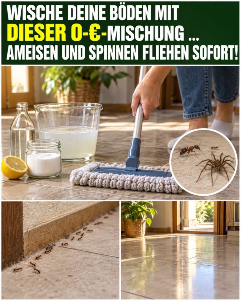 Wische deine Böden mit DIESER 0-€-Mischung… Ameisen und Spinnen fliehen sofort!