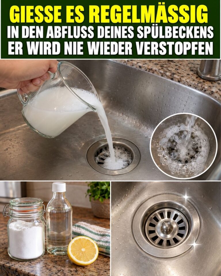 Gieße es regelmäßig in den Abfluss deines Spülbeckens 💥 Er wird nie wieder verstopfen